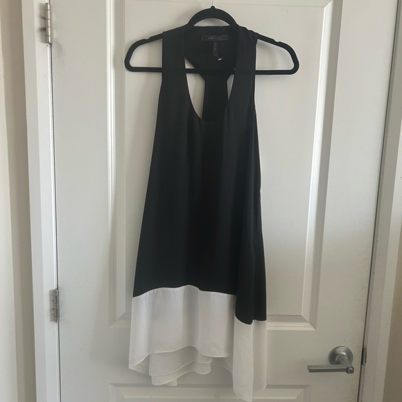 Bcbgmaxazria Women’s Sleeveless Black White Kylie Color Block Dress Size XXS - Picture 2 of 9